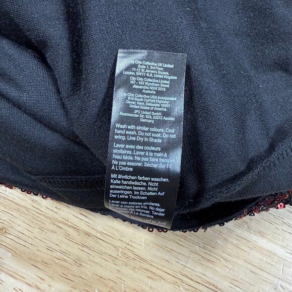 City Chic Plus Size Razzle Ruby Sequined Wrap Party Dress Size 12 Thread Pulls - Picture 12 of 16